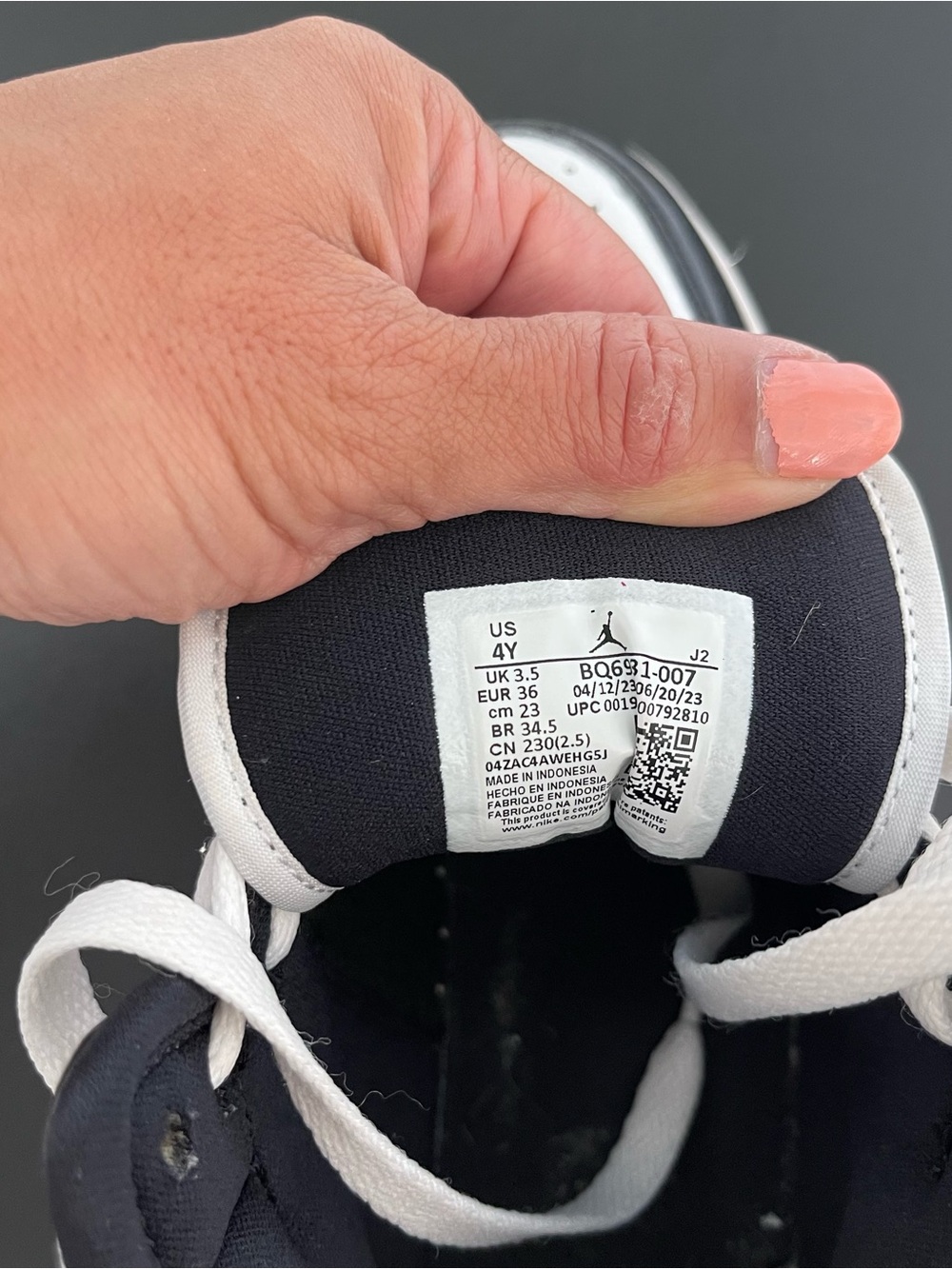 Jordan Kids Black and White High-Top Sneakers - Picture 6 of 8
